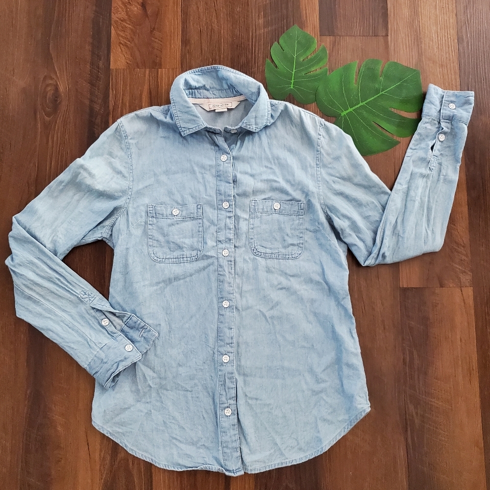 Adam Levine Blue Denim Button Down XS